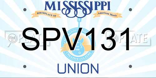 SPV131 Mississippi License Plate