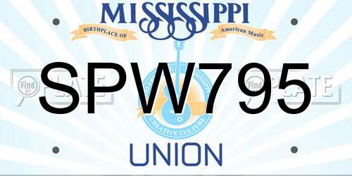 SPW795 Mississippi License Plate