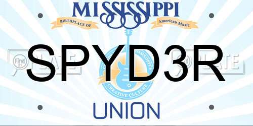 SPYD3R Mississippi License Plate