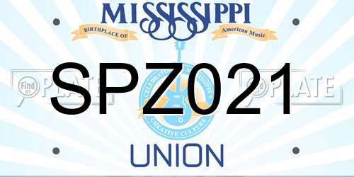 SPZ021 Mississippi License Plate
