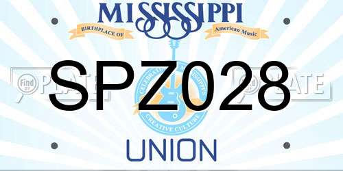SPZ028 Mississippi License Plate
