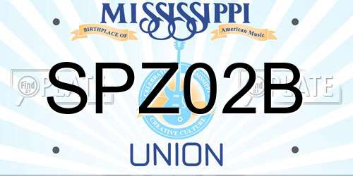 SPZ02B Mississippi License Plate