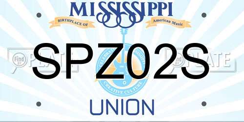 SPZ02S Mississippi License Plate