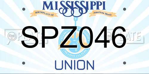 SPZ046 Mississippi License Plate