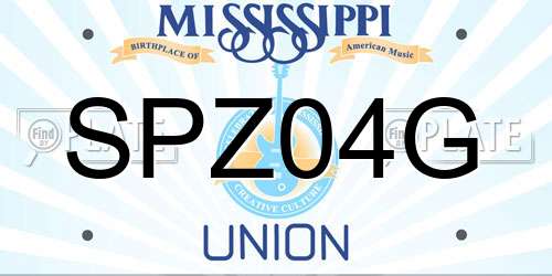 SPZ04G Mississippi License Plate