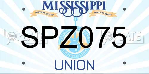 SPZ075 Mississippi License Plate