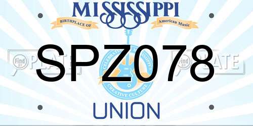 SPZ078 Mississippi License Plate