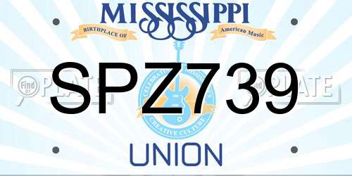 SPZ739 Mississippi License Plate