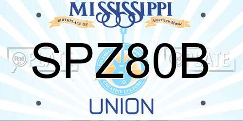 SPZ80B Mississippi License Plate