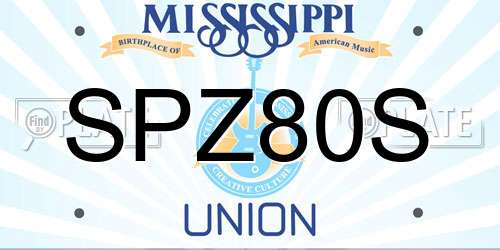 SPZ80S Mississippi License Plate