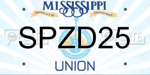 SPZD25 Mississippi License Plate