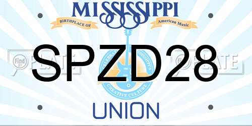 SPZD28 Mississippi License Plate