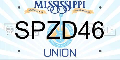 SPZD46 Mississippi License Plate