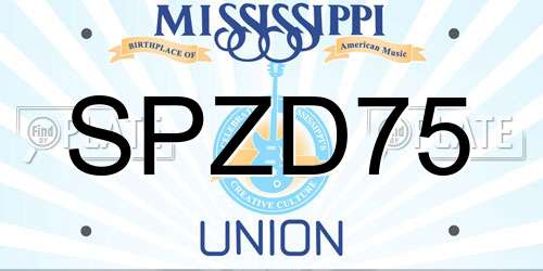 SPZD75 Mississippi License Plate