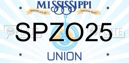 SPZO25 Mississippi License Plate