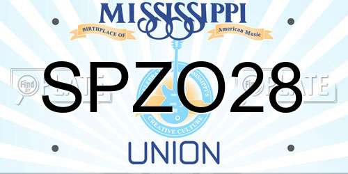SPZO28 Mississippi License Plate