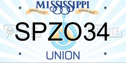 SPZO34 Mississippi License Plate