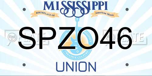 SPZO46 Mississippi License Plate