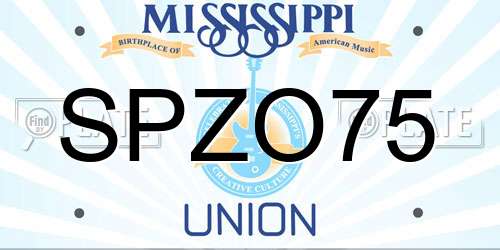 SPZO75 Mississippi License Plate