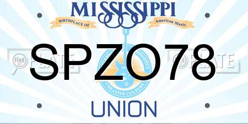 SPZO78 Mississippi License Plate