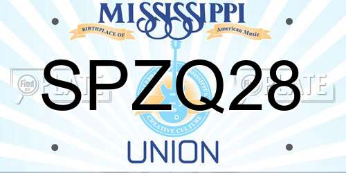 SPZQ28 Mississippi License Plate
