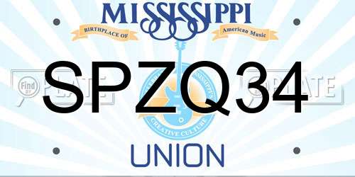SPZQ34 Mississippi License Plate