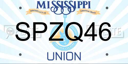 SPZQ46 Mississippi License Plate
