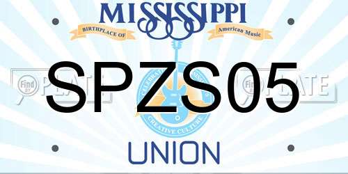 SPZS05 Mississippi License Plate