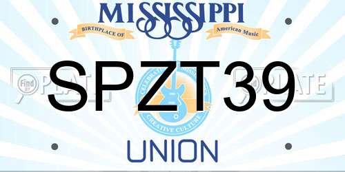 SPZT39 Mississippi License Plate
