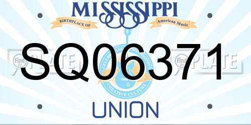 SQ06371 Mississippi License Plate
