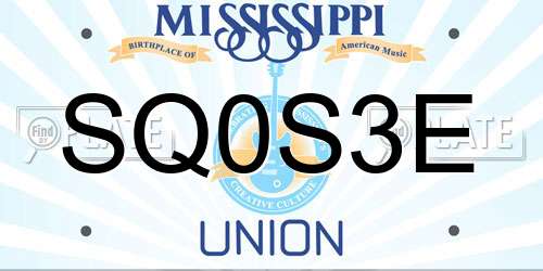 SQ0S3E Mississippi License Plate