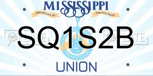 SQ1S2B Mississippi License Plate