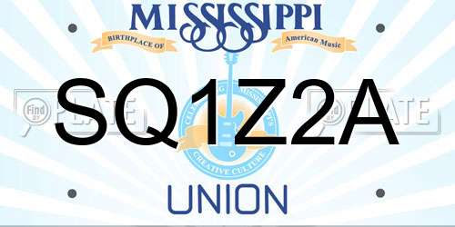 SQ1Z2A Mississippi License Plate