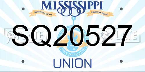 SQ20527 Mississippi License Plate