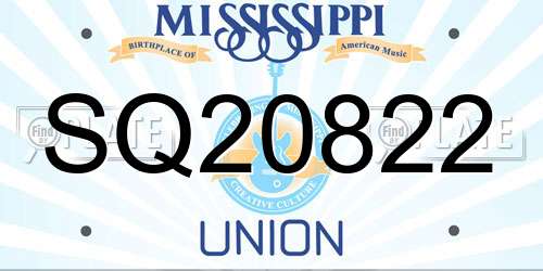SQ20822 Mississippi License Plate
