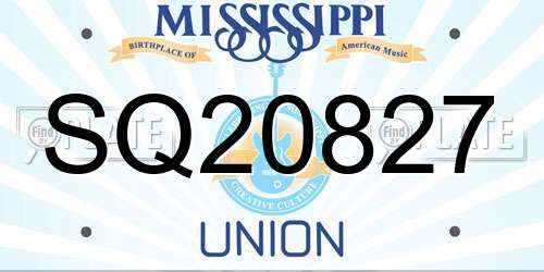 SQ20827 Mississippi License Plate