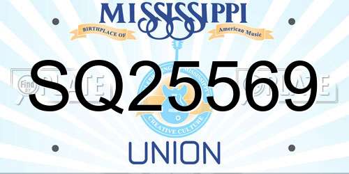 SQ25569 Mississippi License Plate