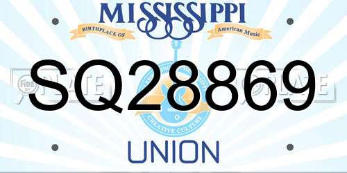 SQ28869 Mississippi License Plate