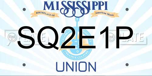 SQ2E1P Mississippi License Plate