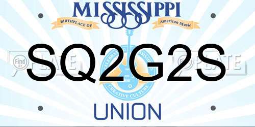 SQ2G2S Mississippi License Plate