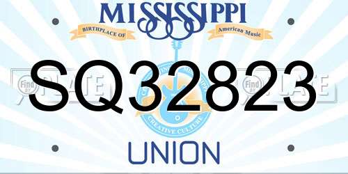 SQ32823 Mississippi License Plate