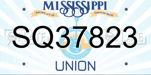 SQ37823 Mississippi License Plate