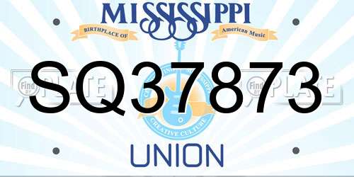 SQ37873 Mississippi License Plate