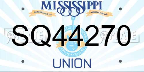 SQ44270 Mississippi License Plate