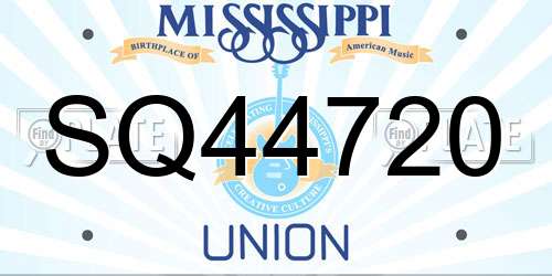 SQ44720 Mississippi License Plate