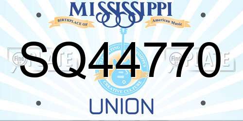 SQ44770 Mississippi License Plate