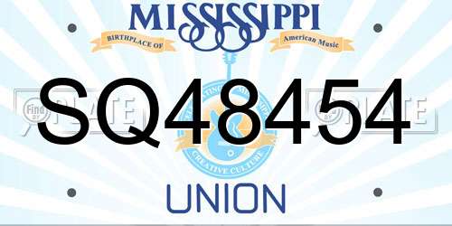 SQ48454 Mississippi License Plate