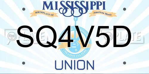 SQ4V5D Mississippi License Plate