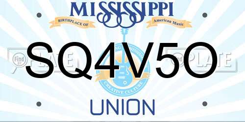 SQ4V5O Mississippi License Plate