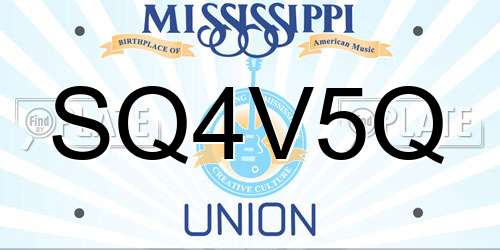 SQ4V5Q Mississippi License Plate